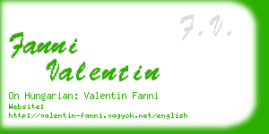 fanni valentin business card